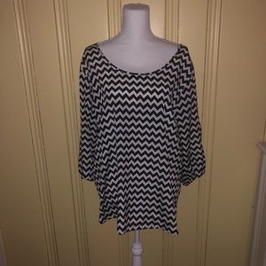 chevron blouse with back bow